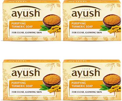 Lever Ayush turmeric soap 100 gm (pack of 4)  (4 x 100 g)