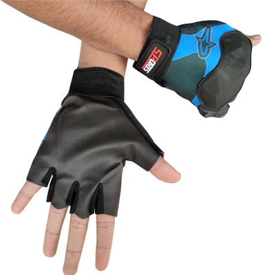 UWON Bike Gloves for Riding, Mountain Bike Half Finger Anti slip Gloves Riding Gloves(Blue)