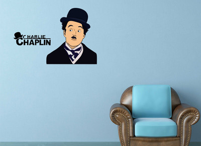 Wallzone 70 cm Charlie Chaplin Removable Sticker(Pack of 1)
