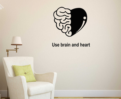 Wallzone 55 cm Use Brain & Heart sticker Removable Sticker(Pack of 1)