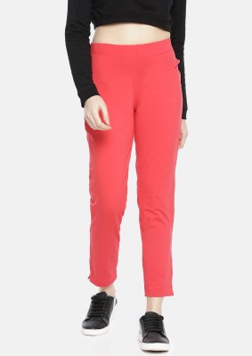 Dollar Missy Dollar Missy Women's Cotton Four-Way Stretchable Kurti Pant Slim Fit Women Red Trousers