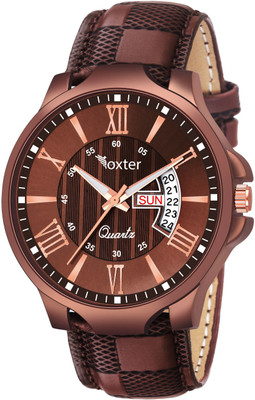 FOXTER Date and Day Display Brown Strap Brown Dial Analog Watch - For Boys