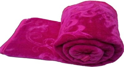 Swikon star Floral Double Mink Blanket for  Heavy Winter(Polyester, Pink)