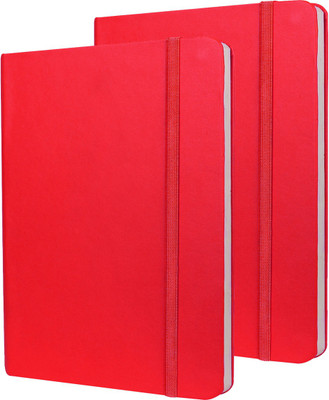 Abstract Collection B5 Leatherette Paper Cover Notebook B5 Notebook Single Rule 200 Pages(Red)