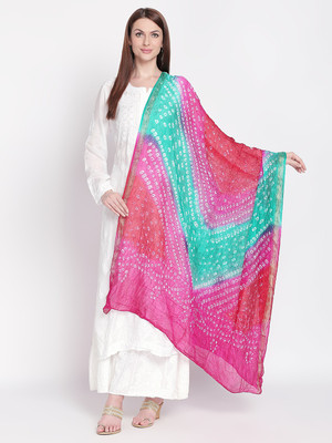 DUPATTA BAZAAR Art Silk Polka Print Women Dupatta
