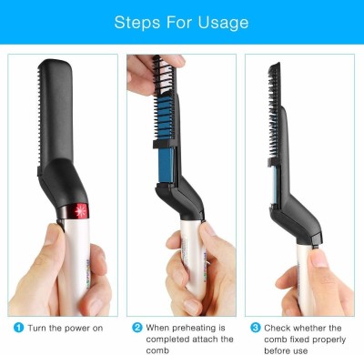 Fitaza Quick Electric Beard Massage Multifunctional Curly Hair Straightening Comb Boy - B . c Hair Straightener Brush(Multicolor)