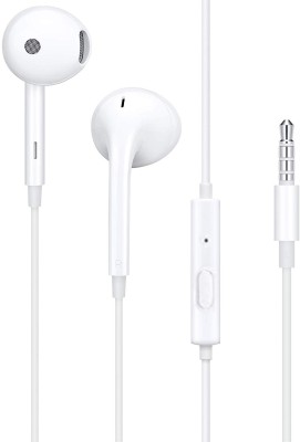 Meyaar Heavy Bass Tangle Free In-Ear Earbud with Ergonomic Comfort-Fit Wired Headset(White, In the Ear)