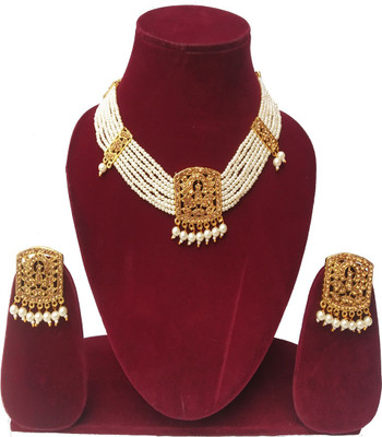 Fashion Factory Copper Gold-plated Gold, White Jewellery Set(Pack of 1)