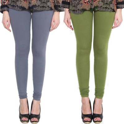 Clarita Churidar  Ethnic Wear Legging(Green, Grey, Solid)