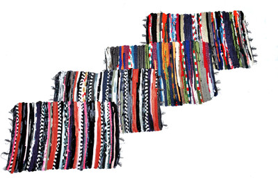 GOWRI TEX Cotton Door Mat(Multicolor, Medium, Pack of 4)