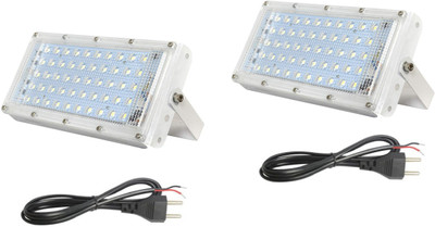 Creative Tech High Power led 50watt LED watt Ultra Thin Slim IP66 IP6667/50 LED Flood Outdoor Light with Connecting Wires Flood Light Outdoor Lamp(White)
