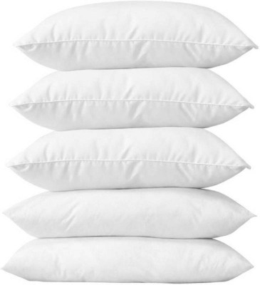 Angel Mommy Light Fluffy Polyester Fibre Solid Sleeping Pillow Pack of 5(White)