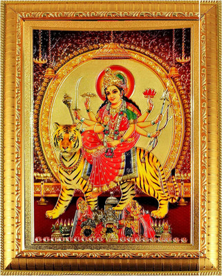 SUNINOW Goddess Durga Ma God Photo for Pooja | Hindu Bhagwan Devi Devta Photo | God Photo Frames | Wall Décor Photo Frame | Photo Frame Religious Frame