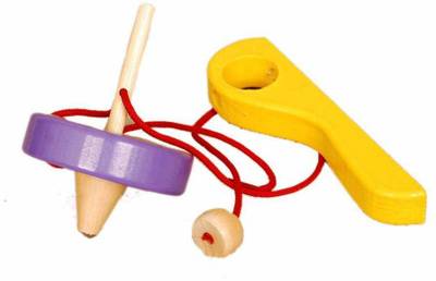CART OF CRAFTS Wooden Spinning Top / Wooden Lattu Multi color