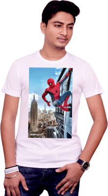NITYANAND CREATIONS Printed Men Round Neck White T-Shirt
