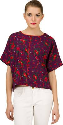 Tokyo Talkies Casual Half Sleeve Floral Print Women Multicolor Top