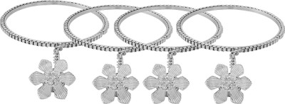 morir Alloy Silver Bangle Set(Pack of 4)