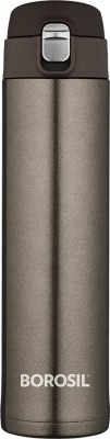 BOROSIL Nova Vacuum Insulated 500ml Water Bottle, 16 Hrs Hot & 18 Hrs Cold, Titanium 500 ml Flask(Pack of 1, Brown, Steel)