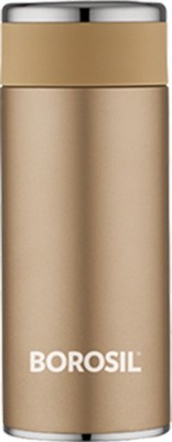 BOROSIL Travelsmart Vacuum Insulated Bottle, 6 Hrs Hot & 8 Hrs Cold, Rose 200 ml Flask(Pack of 1, Gold, Steel)