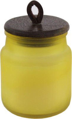 Hosley Yellow 2.5Oz Frosted Scented Glass Jar Candle/ Rose Fragrance/ for Home Décor/ Festive/ Wedding/ Party / Birthday Candle(Yellow, Pack of 1)