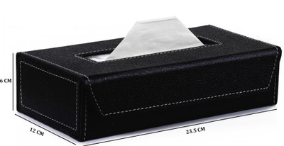 7% OFF on Eco-Leatherette Tb.Bk Vehicle Tissue Dispenser(Black)