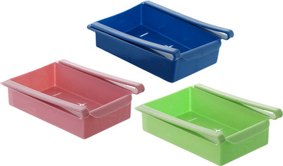 KUBER INDUSTRIES Plastic Fridge Container  - 700 ml(Pack of 3, Blue)