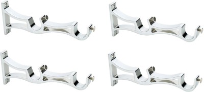 WSK Silver Rod Rail Bracket Metal(Pack of 4)