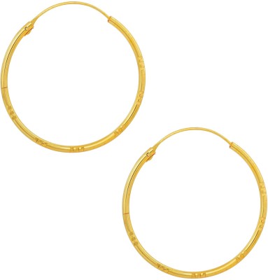 Dzinetrendz Brass Gold plated Bali-Hoop earrings Women Fashion Brass Hoop Earring