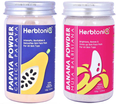 HerbtoniQ Papaya Powder And Banana Powder For Face Pack(300 g)