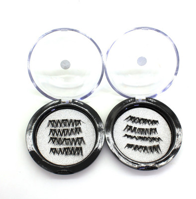 Vinayakart 8 Pcs Triple Magnetic Eyelashes 3D Reusable False Lashes Criss Cross No-glue Magnet Eye Lashes(Pack of 8)