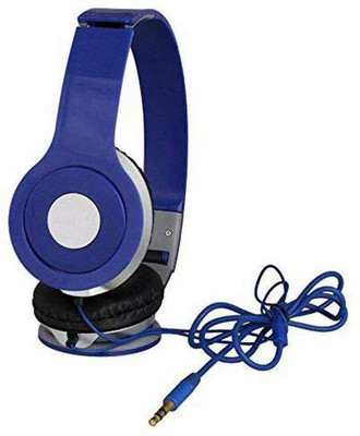 eSportic Wired Mega Bass vm46 On-Ear Headphones Wired Headset with Mic(Blue, Over the Ear)