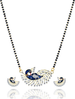 Charms Alloy Gold-plated Gold, Black, Blue Jewellery Set(Pack of 1)
