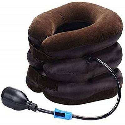 Utkrishta Villa FAB022 Cervical Neck Traction Air Bag With 3 Layer Inflatable Pillow For Neck Support And Relaxation TRACTOR FOR CERVICAL SPIN TRACTOR Massager (Multicolor) Massager(Brown)