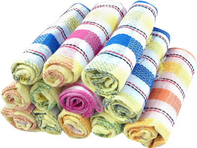 Feather Green Cleaning Towel Multicolor Cloth Napkins(12 Sheets)