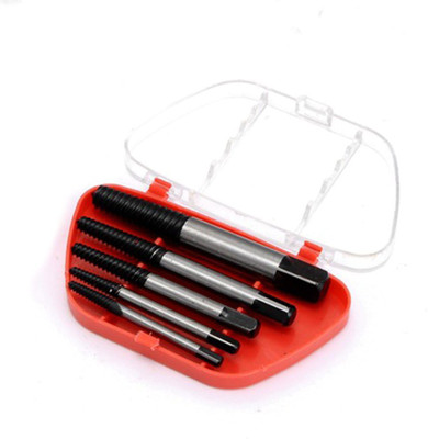 TOOLBUX 5Pcs/set Steel Broken Speed Out Damaged Screw Extractor Drill Bit Guide Set Broken Bolt Remover Easy Out Set Standard Screwdriver (Pack of 5) Screwdriver Bit Set