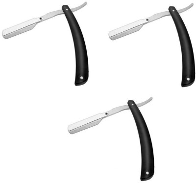 Angel Infinite Stainless Steel Straight Edge Barber Blade Shaving Razor (Black, Pack Of 3)(Pack of 3)