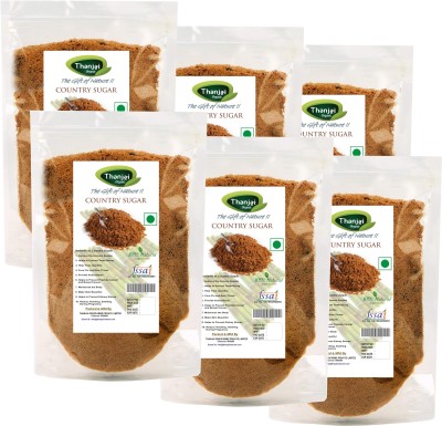 Thanjai Organic Natural Country Sugar/ Naattu Sakkarai 6 Kg Sugar(6000 g, Pack of 6)