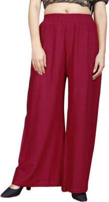 Neelo Kurti Slim Fit Women Maroon Trousers