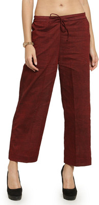 Enchanted Drapes Regular Fit Women Red Trousers