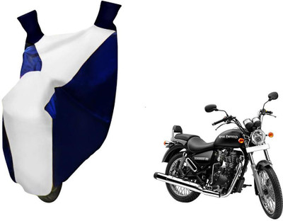 WolkomHome Two Wheeler Cover for Royal Enfield(Thunderbird 350, Blue, White)