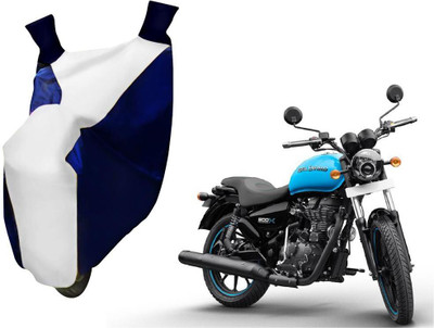 WolkomHome Two Wheeler Cover for Royal Enfield(Thunderbird 500, Blue, White)