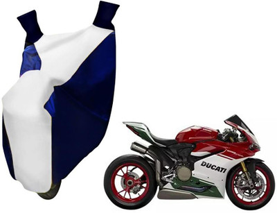 WolkomHome Two Wheeler Cover for Ducati(899 Panigale, Blue, White)