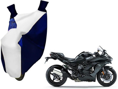WolkomHome Two Wheeler Cover for Kawasaki(Ninja, Blue, White)
