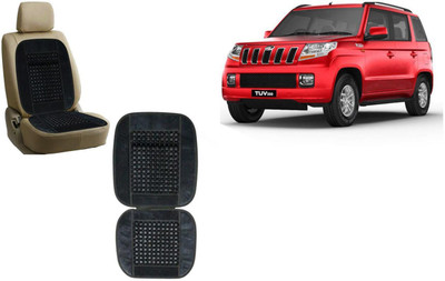 Auto Kite Wooden Bead, Velvet Seating Pad For  Mahindra TUV-300(Car, Home and Office Grey)