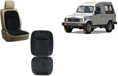 Auto Kite Wooden Bead, Velvet Seating Pad For  Maruti Suzuki Gypsy(Car, Home and Office Grey)