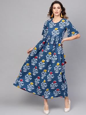 Aks Women Maxi Blue Dress Aks Women Maxi Blue Dress
