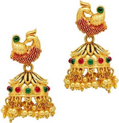 Atasi International Atasi International Gold Peacock Earrings Alloy Jhumki Earring