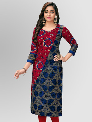 Jevi Prints Women Printed Straight Kurta(Multicolor)