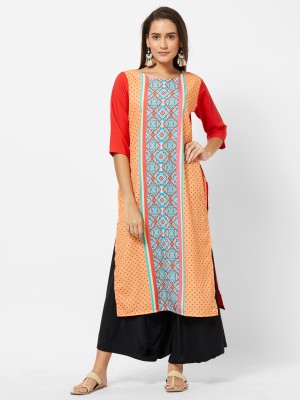 Jevi Prints Women Printed Straight Kurta(Red, Blue, Beige)