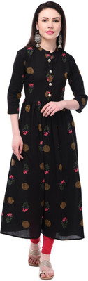 GLAM ROOTS Women Printed Flared Kurta(Multicolor)